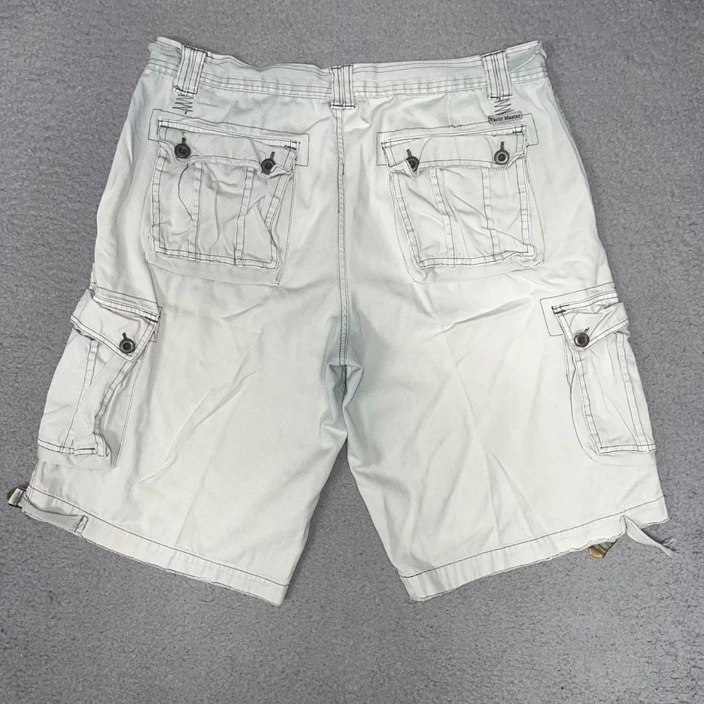 VTG Yacht Master Shorts Men's Sz 46 (34x12) Beige Cargo Pockets Utility Gorp Y2k